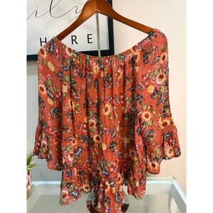 🌼 Democracy Floral Blouse – Size Medium 🌼